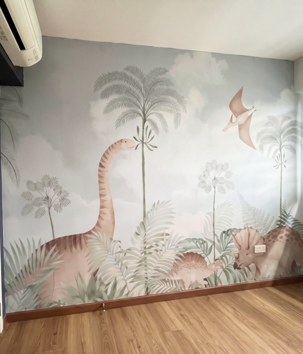 After result of kids wallpaper installation